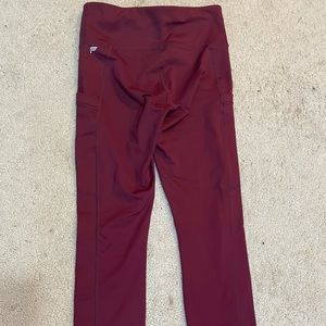 Fabletics full length cranberry colored leggings